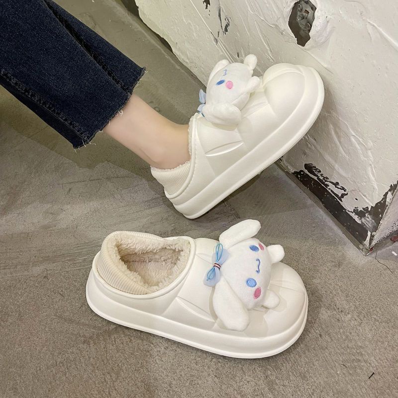 Dép Bông Đi Trong Nhà Ấm Áp Chống Trượt Hình Kuromi Cinnamoroll My Melody Dễ Thương