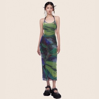 đầm aeiejr. MARBLE DRESS đầm thun lưới cut out, in graphic