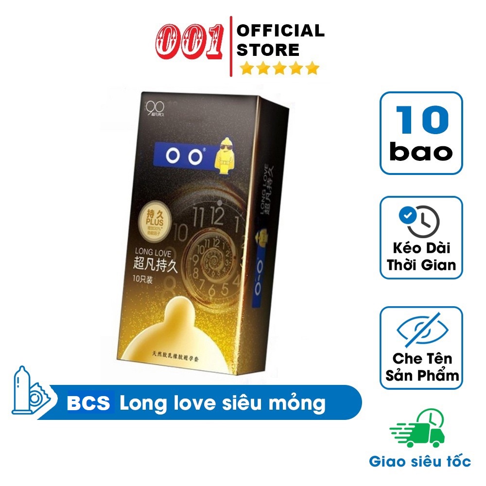 [Lẻ 3 chiếc] Bao Cao Su OLO Long love, siêu mỏng, bcs 001, kéo dài thời gian quan hệ,nhiều gel bôi trơn, Hàng chính hãng