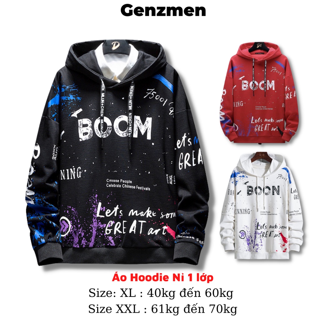 Áo hoodie nam ️, Áo khoác hoodie Nỉ Nam Thu Đông   Cao Cấp Dưới 70kg Mặc Vừa