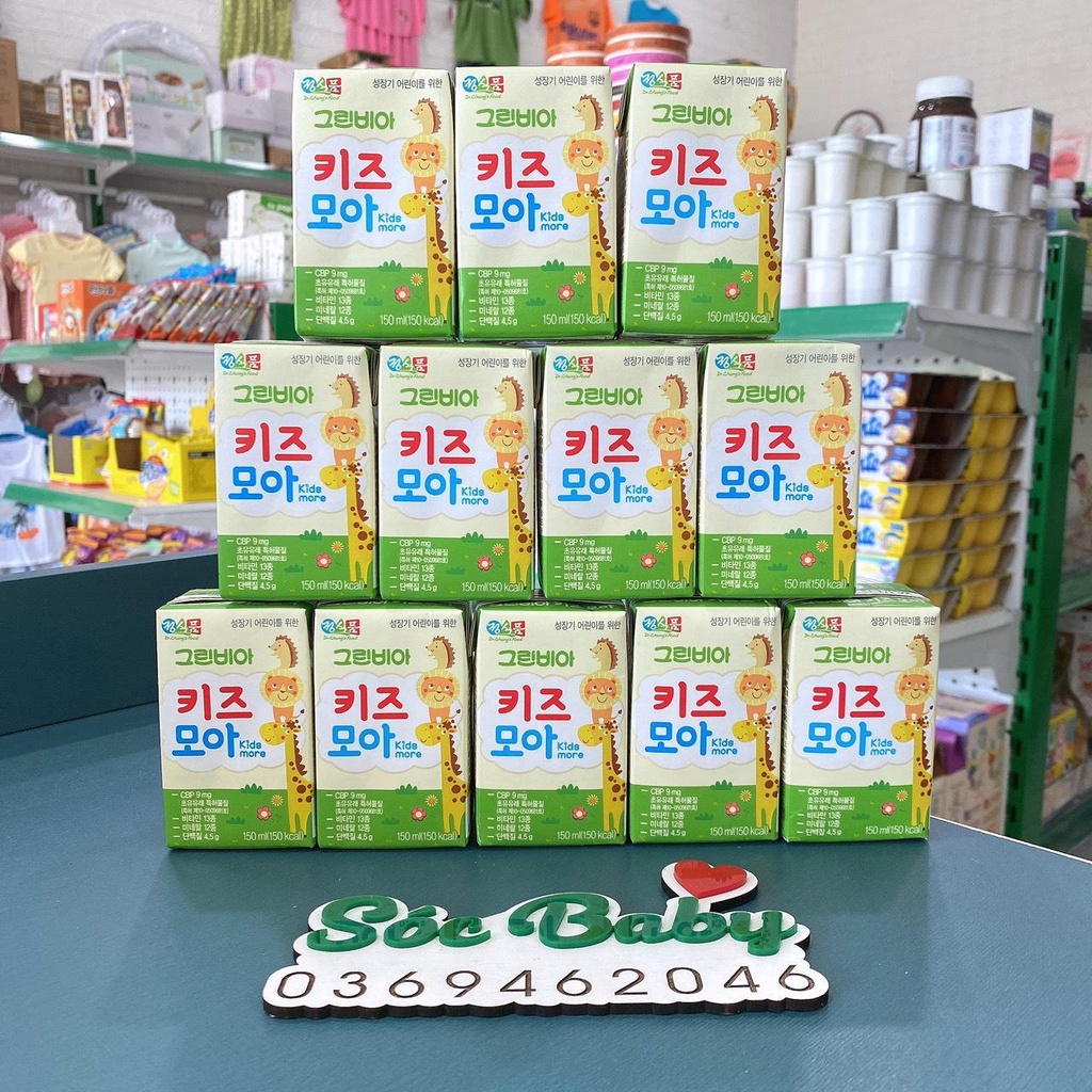 Sữa tươi, sữa nước Hikid Greenbia Kidmore 150ml tăng chiều cao, cân nặng 1 tuổi - 𝐒ó𝐜 𝐁𝐚𝐛𝐲 𝐌𝐎𝐌 𝐀𝐍𝐃 𝐁𝐀𝐁𝐘