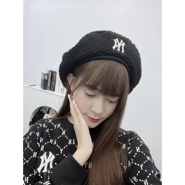 Mũ MLB LÔNG BUKET Trắng unisex N/Y Fleece cap, Nón thời trang cá tính, Mũ thời trang