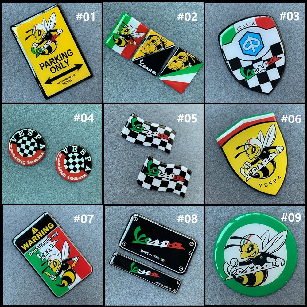 Miếng Dán Logo 3D Mềm Trang Trí Xe Vespa Gts Gtv Lx Lxv 125 250 300 Ie
