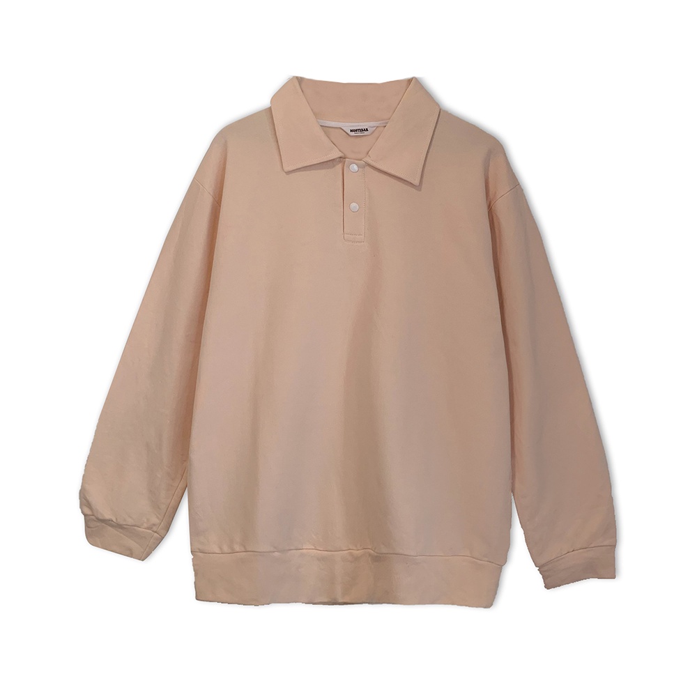 Áo sweater polo trơn basic, phong cách unisex bigsize, áo sweater có cổ M-5XL