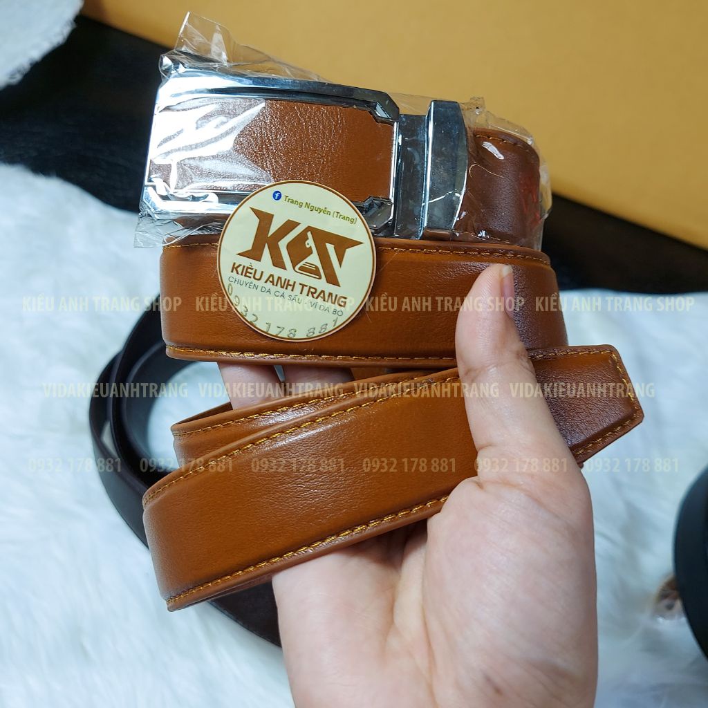 Thắt Lưng 3 Lớp Nappa Da Bò Thật Bản 3.5cm KATN3K002-Dây Nịt thắt Lưng Nam-Mặt Tì (Có thể đổi mặt-IB)-VIDAKIEUANHTRANG