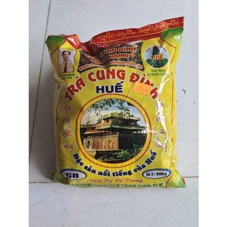 1 kg trà cung đình huế gồm 2 gói 500gram - trà cung đình huế đức phượng màu vàng