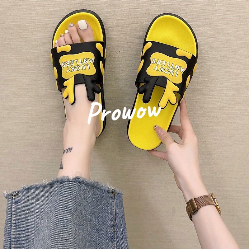 Dép Đi Trong Nhà Đế Dày Chống Trượt In Hình Gấu Hoạt Hình Dễ Thương Phong Cách Hàn Quốc Cho Nữ