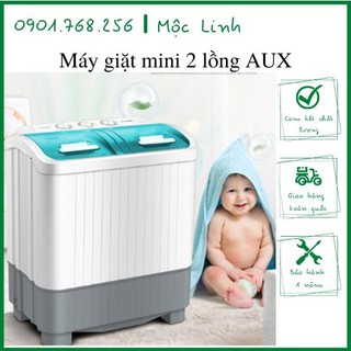 Máy giặt mini 6kg 2 lồng giặt vắt quần áo riêng biệt bán tự động