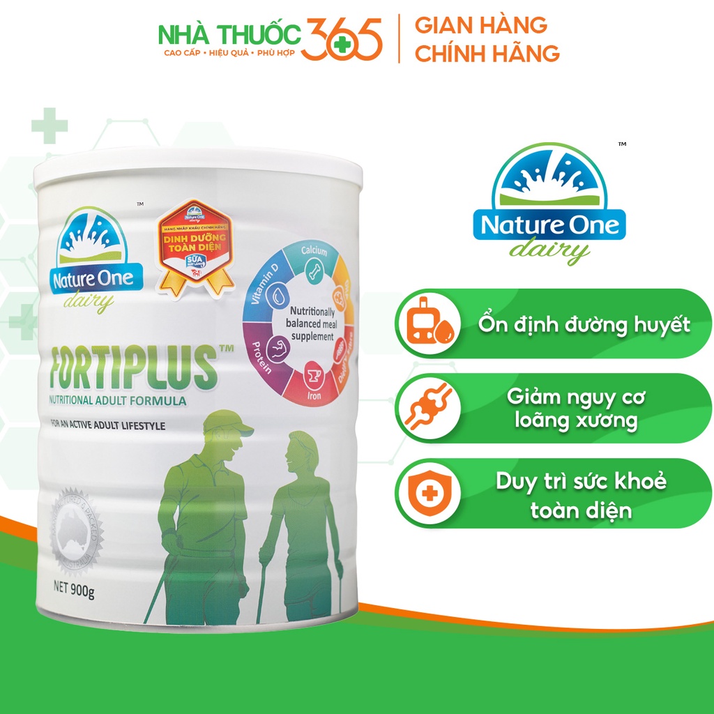 Sữa Công Thức Fortiplus NATURE'S ONE Dairy Bổ Sung Canxi, Tăng Cường Miễn Dịch Dành Cho Người Từ 40 Tuổi 900g