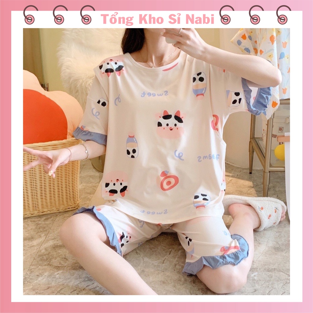 Bộ bầu - sau sinh - cho con bú - chất liệu coton - mềm - mịn - mát ( Lửng Lỡ Bèo Tay-Quần )