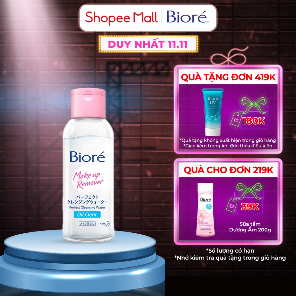 Nước Tẩy Trang Hoàn Hảo Sạch Nhờn Biore Makeup Remover Perfect Cleansing Water Oil Clear 90ml