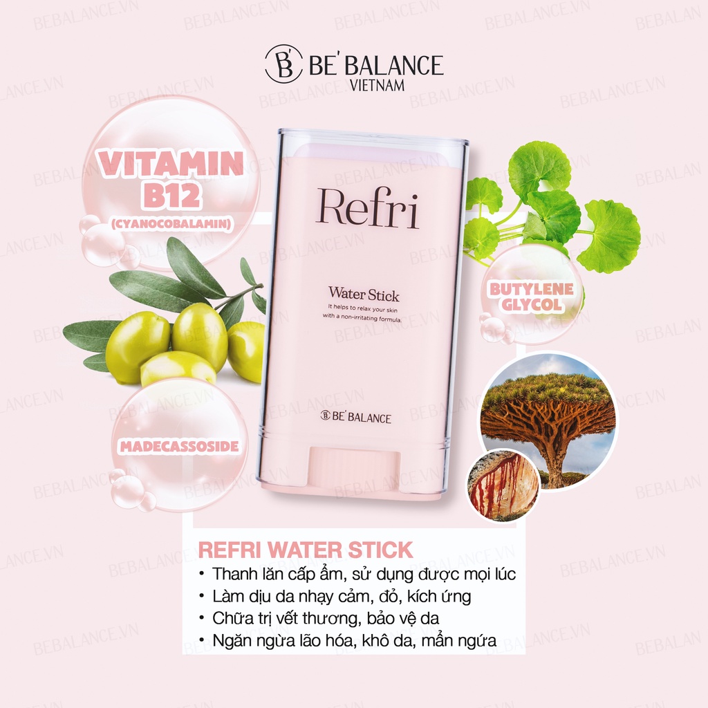 Thanh Lăn Dưỡng Ẩm Refri Water Stick Be'Balance (20g)