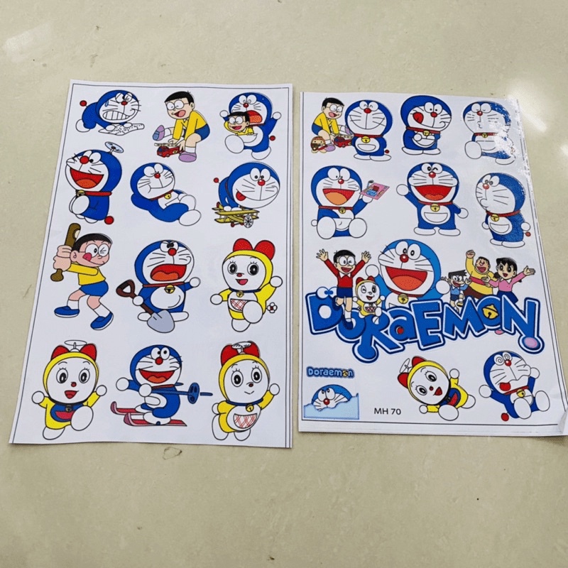Sale sốc Combo 2 tem sticker doremon trang trí nón bảo hiểm