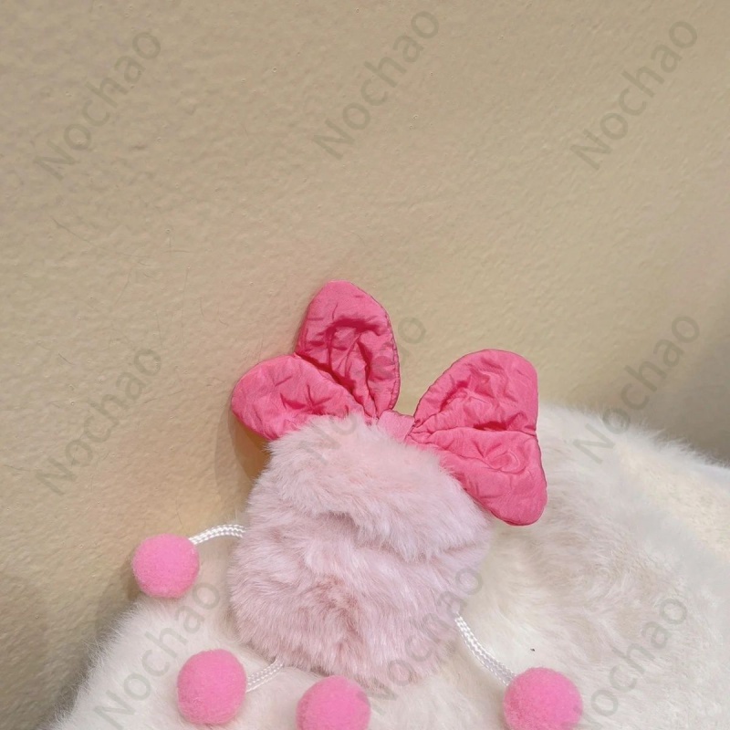 Vỏ Bảo Vệ Hộp Sạc Tai Nghe Bluetooth airpods pro 2 3 / 3 / 3 Bằng Lông Màu Hồng Hình Đôi Mắt To Dễ Thương