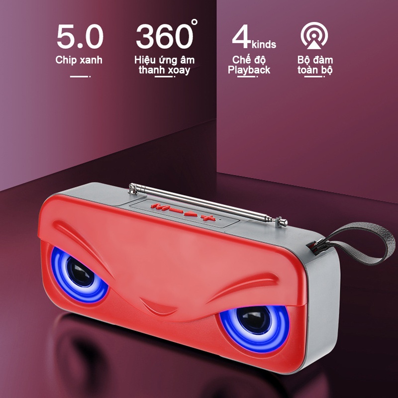 Loa bluetooth mini，loa mini không dây có đèn led âm thanh