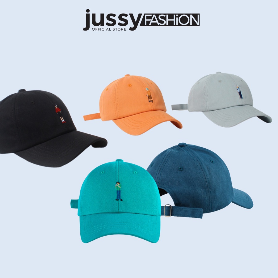 Mũ Lưỡi Trai Thêu Họa Tiết Người Đàn Ông Hoạt Hình Jussy Official Nón Kết Nam Nữ Chất Vải Kaki Cotton Thoáng Mát