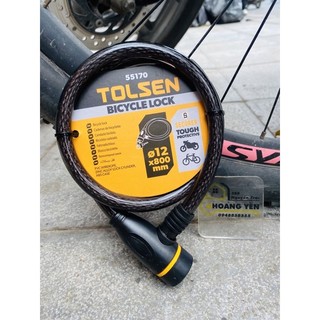 Ổ khóa dây xe đạp tolsen 55170 , khóa dây cửa cổng
