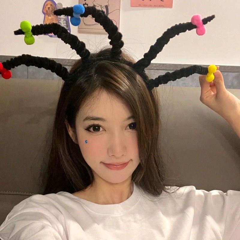 Bờm, Cài tóc lò xo hình Mona Happy Birthday, Halloween vui nhộn đáng yêu