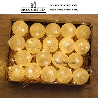 Bộ đèn led 20 bóng quả châu to tròn trang trí Noel giáng sinh rất đẹp