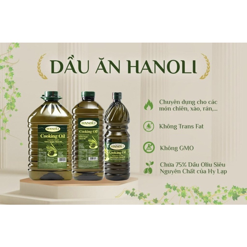 Dầu oliu nấu ăn HANOLI - Nhập khẩu chính hãng Hy Lạp
