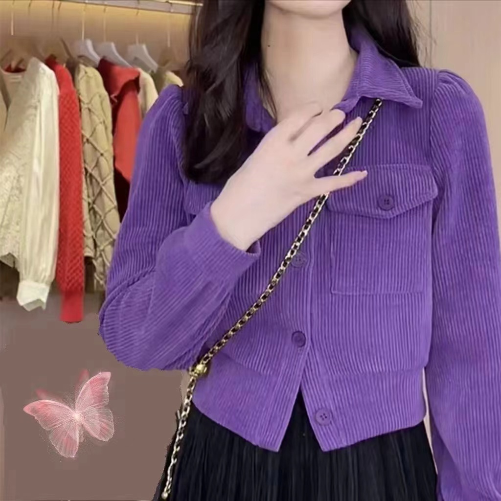 Áo Khoác Tay Dài Dáng Rộng Phong Cách Hàn Quốc Thời Trang Thu Đông Cho Nữ Mới