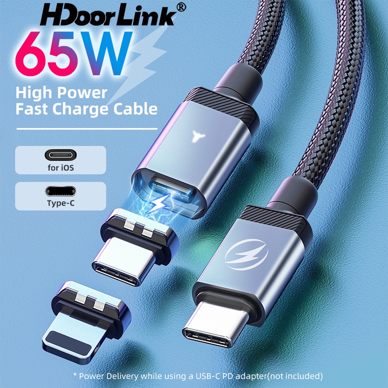 Dây Cáp Sạc Nhanh HdoorLink PD 65W 27W USB Type C Sang Cổng Cắm USB Cho Điện Thoại Samsung