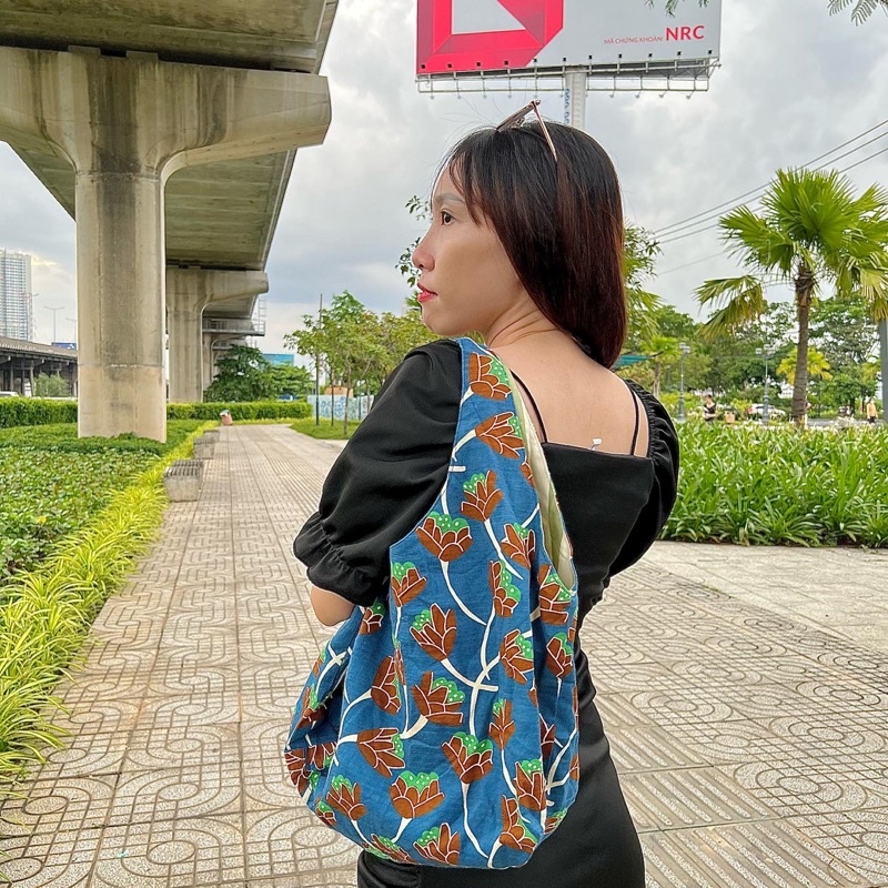 SET TÚI SI FORM HẾN HOA NÂU XANH SIÊU XINH