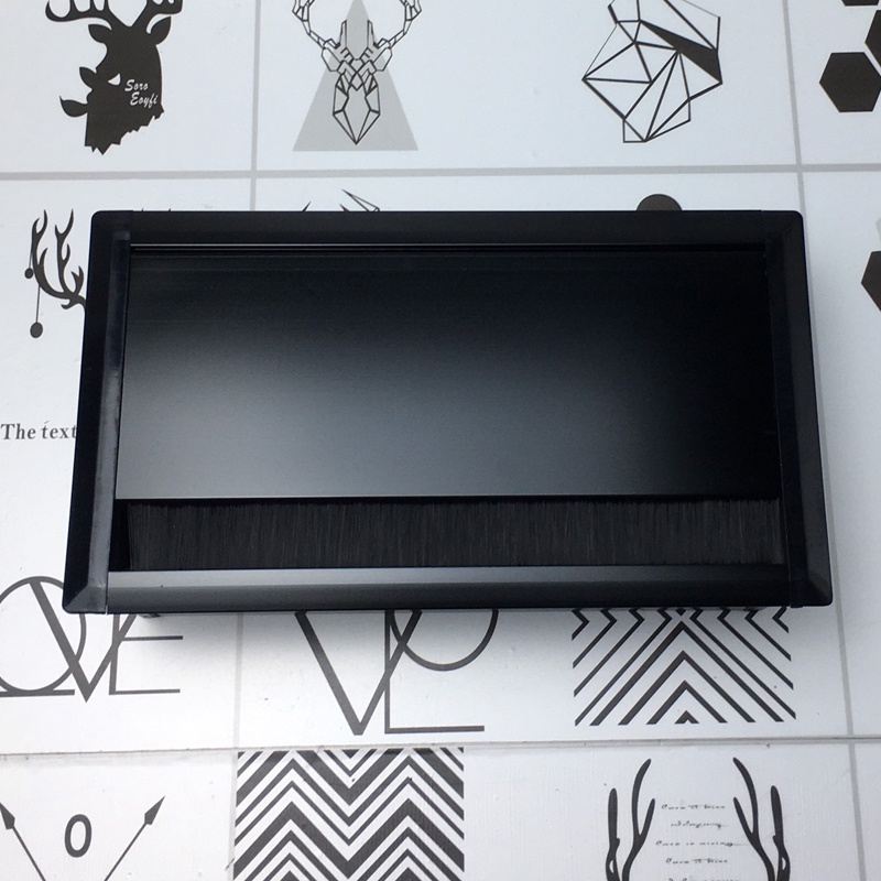 Hộp Điện Nhôm Âm Bàn Cao Cấp Màu ĐEN - Hộp Đựng Ổ Cắm Đa Năng Âm Bàn ĐEN Size 220x120mm BH 12 Tháng HĐ_247