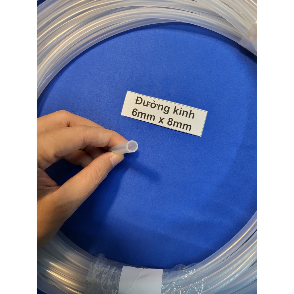 Ống silicon phi 6, kích thước 6x8 mm (đơn giá/1 mét)