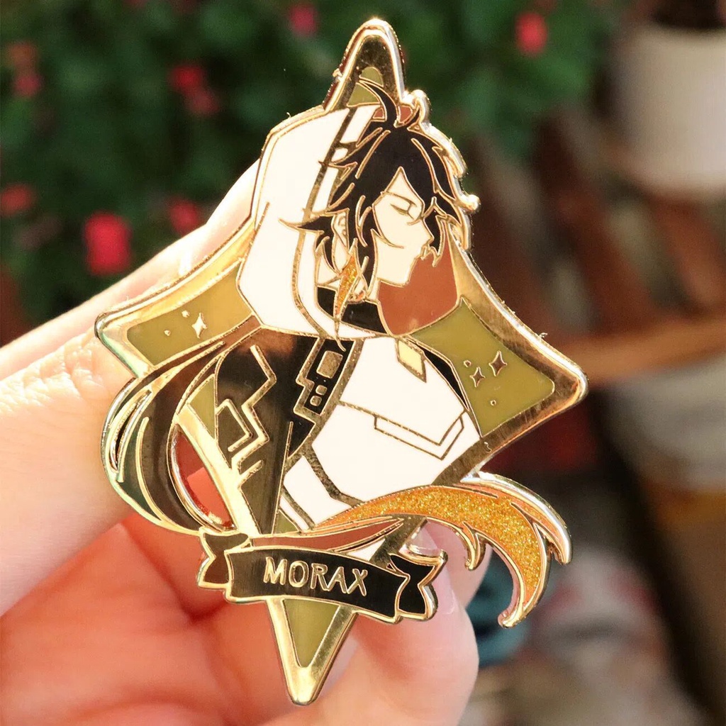 Ag Genshin Va Chạm Huy Hiệu Kim Loại Tự Làm Mặt Dây Chuyền Túi Tartaglia Venti Zhongli Làm Quà Tặng