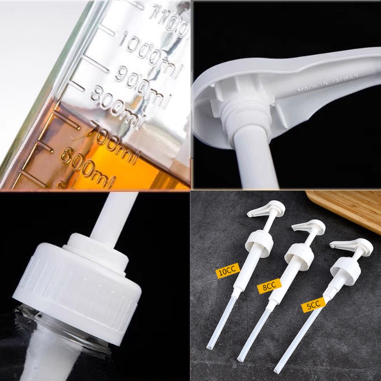 🇻🇳Trong kho🇻🇳Bình bơm đựng xịt siro đường nhựa cao cấp 1.600ml có vòi pump   (đã kèm cả vòi bơm)