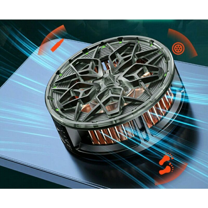✅Quạt tản nhiệt bán dẫn N6 sò lạnh 23W từ tính tốc độ quạt 7000 vòng/phút Led Halo RGB- Tản nhiệt máy tính bảng