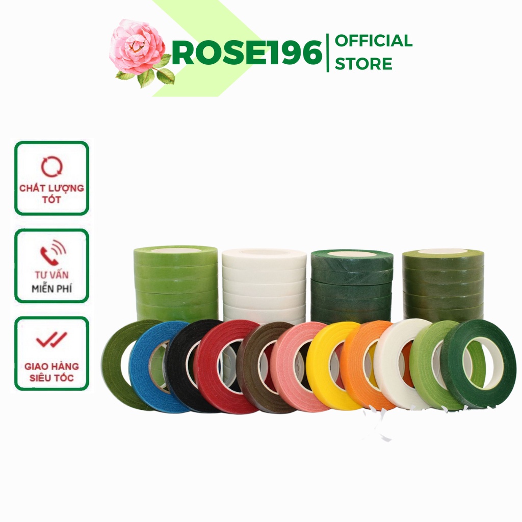 Băng dính sáp , băng dính cuốn cành hoa giả ROSE196