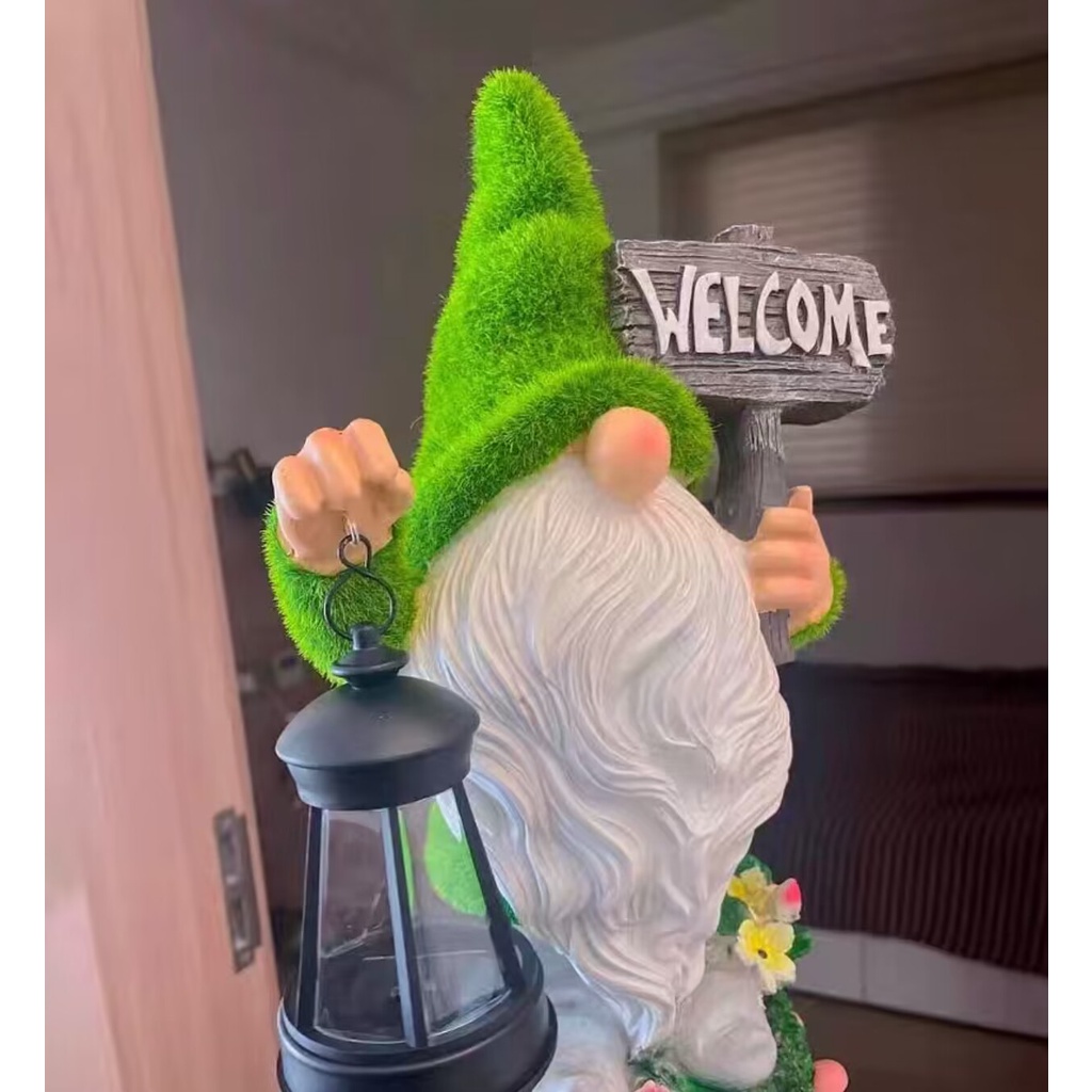 Mô Hình Chú lùn Xách đèn Hấp thụ năng lượng mặt trời Trang Trí Sân Vườn Giáng sinh