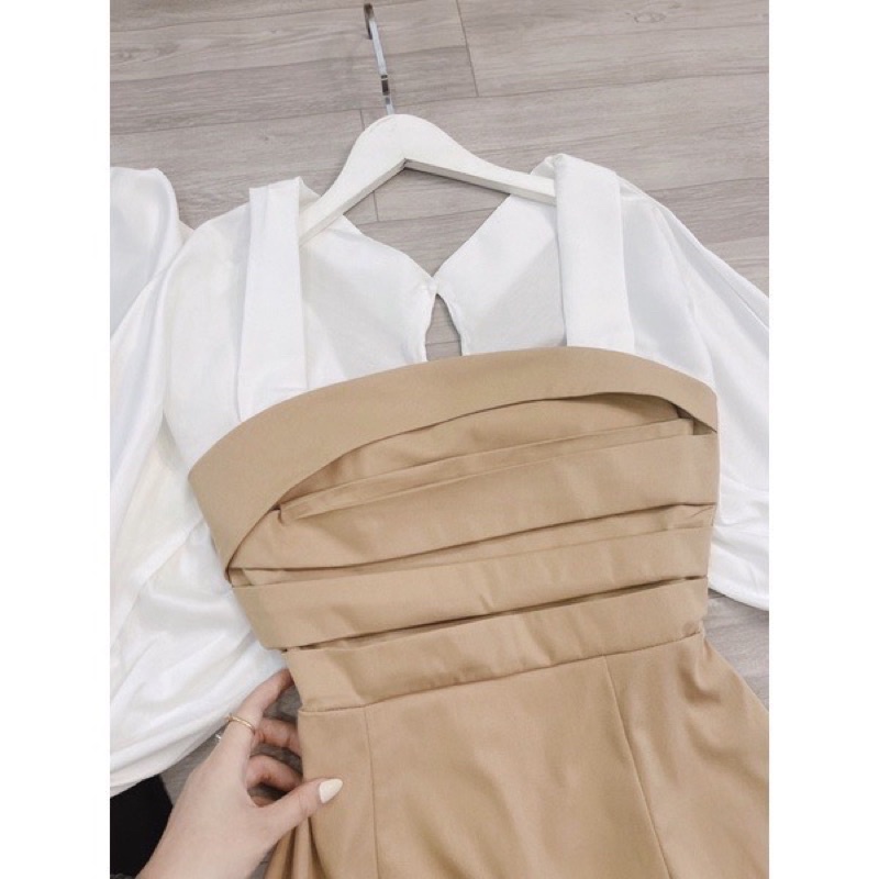 Bigsize Đầm phối trễ vai tay lở 55-95kg