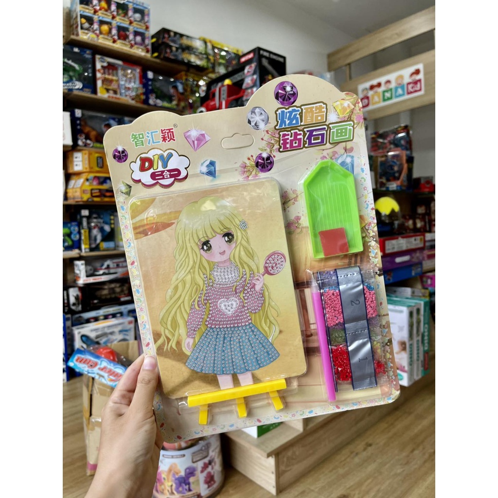 Set tranh đính đá mini nhỏ cho bé, tranh đá tự đính tự làm hình công chúa đẹp mắt dạng sticker💖💖