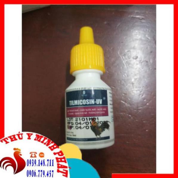 TILMICOSIN UV LỌ 10ml (khò khè, chảy nước mắt, nước mũi, tang, phù nề, thông khí quản)