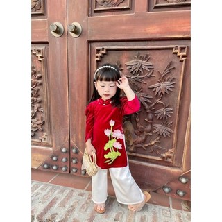 Áo dài gấm kèm quần cho bé 10-20kg