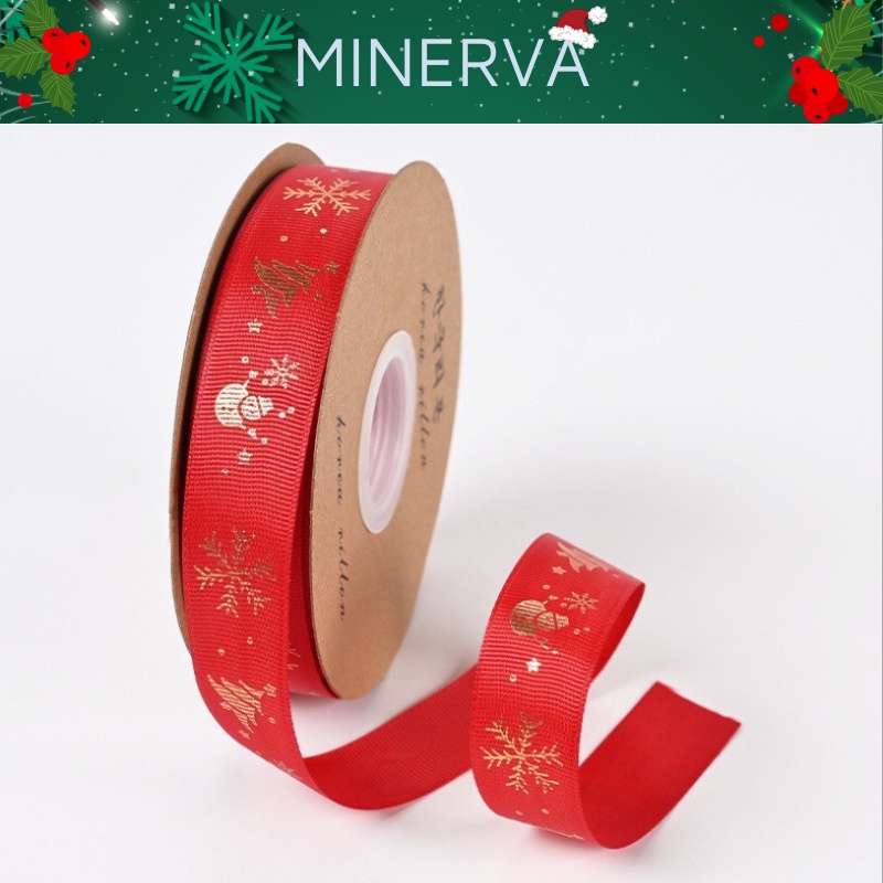 Cuộn 2m dây ruy băng bản 25 mm trang trí giáng sinh, gắn hộp quà tặng