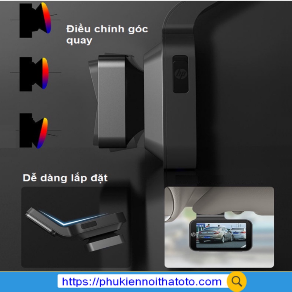 Camera Hành Trình HP F965W - Video 2K - Wifi - Parking - Pin Siêu Tụ Điện