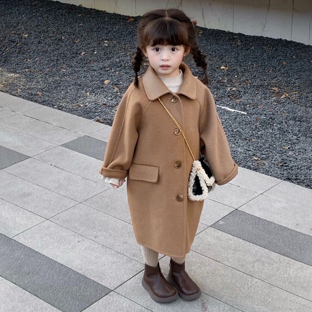 Áo Khoác Len Dày Giữ Ấm Màu Sắc Trơn Thời Trang Mùa Đông Hàn Quốc 2022 Dành Cho Bé Trai Bé Gái