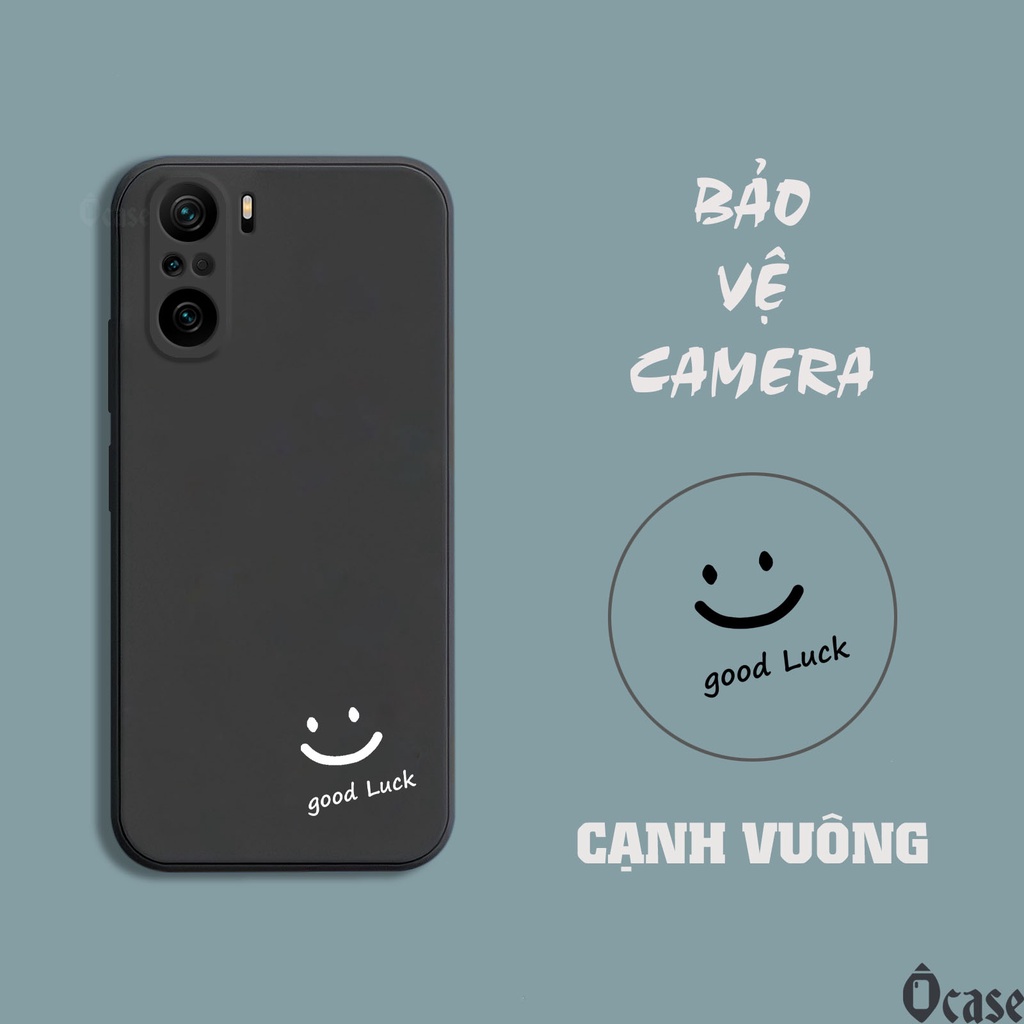 Ốp lưng  Xiaomi Redmi K40/K40 Pro /Mi 11X /Mi 11X pro /Poco F3 in hình mặt cười may mắn cạnh viền vuông có bảo vệ camera