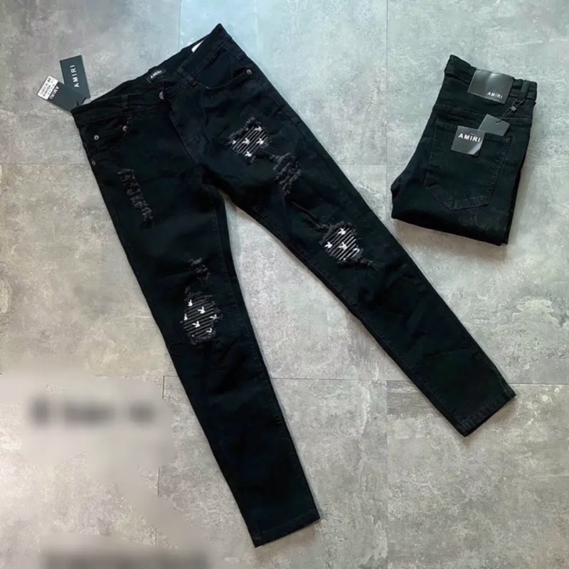Quần Jeans Nam vá da thỏ khâu viền bản neww cực đẹp siêu rẻ