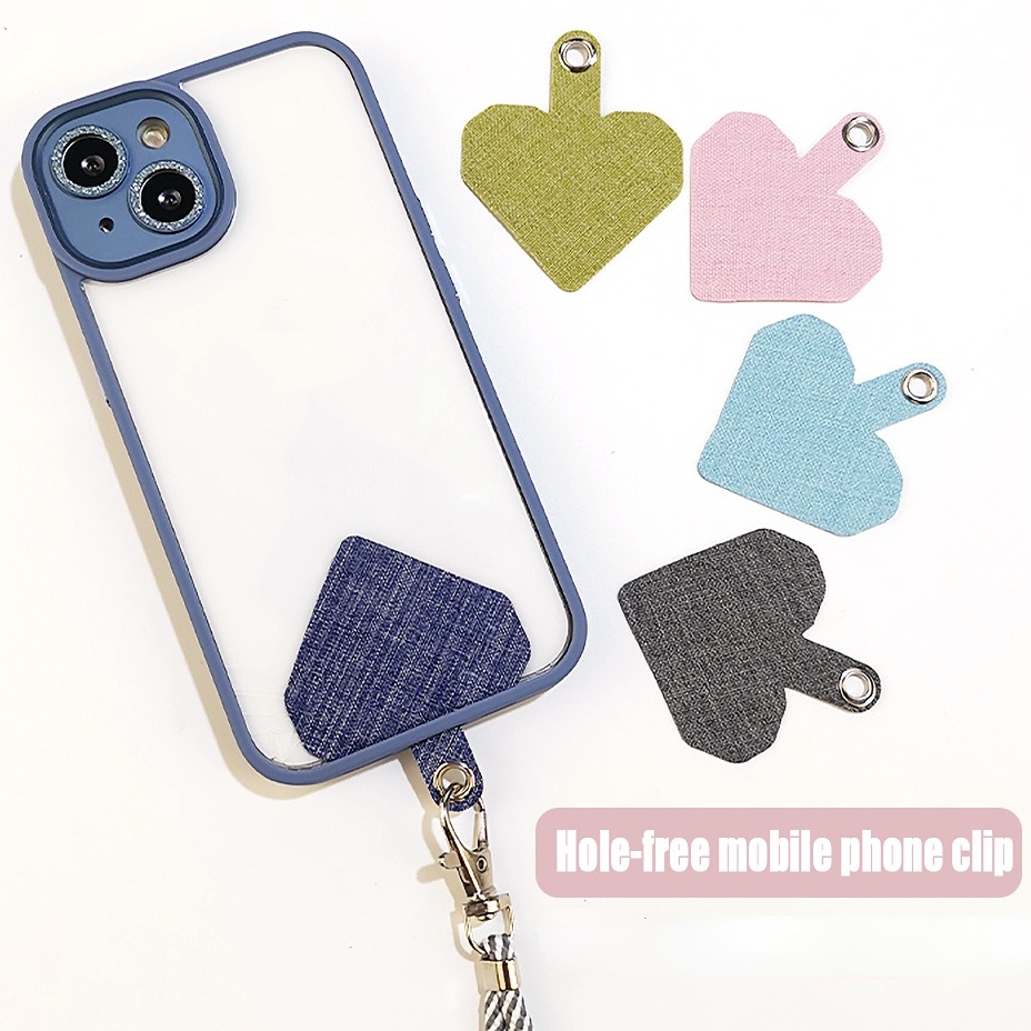 1 Dây Kẹp Điện Thoại / Thẻ Chống Thất Lạc Hình Trái Tim Tháo Rời Được Màu Ngẫu Nhiên
