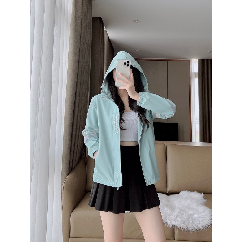 Áo khoác gió nữ 2 lớp, chất gió tráng bạc chống nước, chống gió, phối viền 2 tay trẻ trung DH014