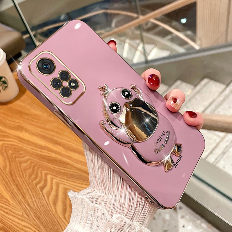 Ốp Điện Thoại Có Giá Đỡ Hình Vịt Hoạt Hình 6D Cho Xiaomi Redmi Note 11 12 11S 11 Pro 4G 5G