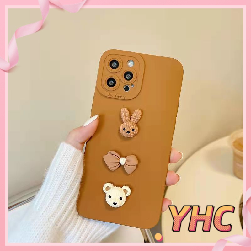 ốp iphone Hình Thỏ 3D Dễ Thương tương thích iPhone 6s 6splus 7 7plus 8 8plus X XS 11 12 Pro Max Plus Promax-035