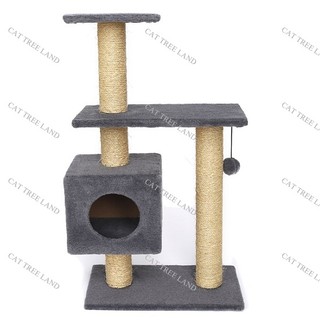 TRỤ CÀO MÓNG (CATTREE) CHO MÈO BẰNG GỖ 385 - NHÀ CÂY CÀO MÓNG CHO MÈO