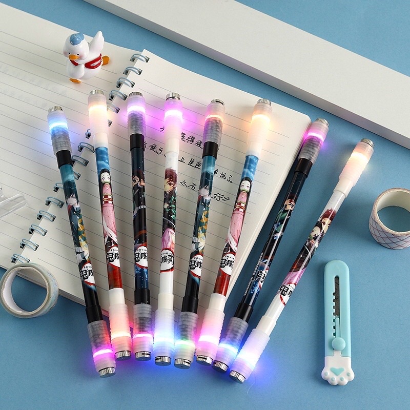 Bút Quay Nghệ Thuật Phát Sáng Mod Có Đèn Led Đổi Màu Cá Tính Với Sao Bơ Viết Mực Xoay đẹp Dễ Thương Pen Spinning