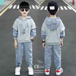 Sét jean phối da cá cho bé